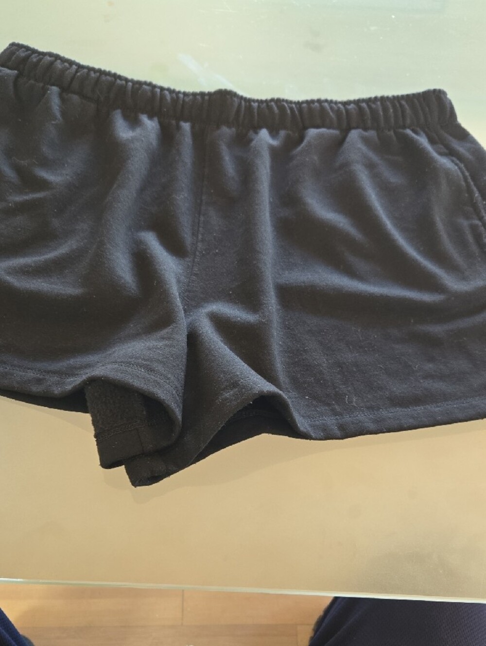 Women’s Black Elastic-Waist Lounge Shorts - Picture 7 of 10